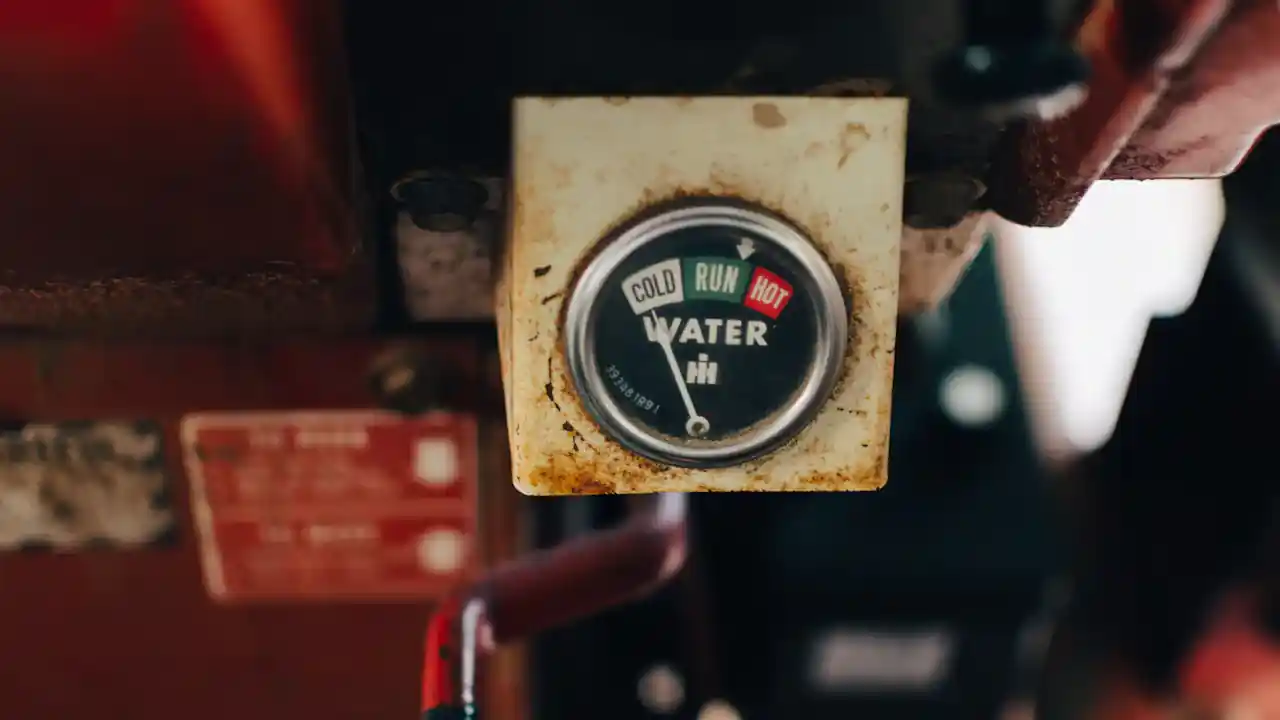Water heater relief valve replacement in La Mirada: water pressure gauge used for pressure testing